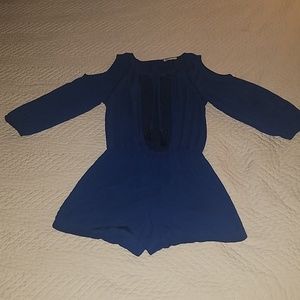 Long sleeve cold shoulder romper